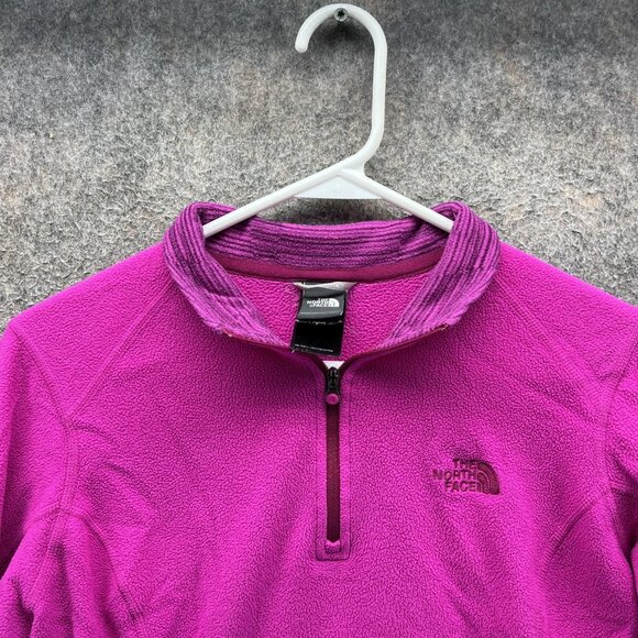 The North Face Sweater Womens Medium Pink Fleece Quarter Zip Pullover Outdoor - Picture 7 of 13